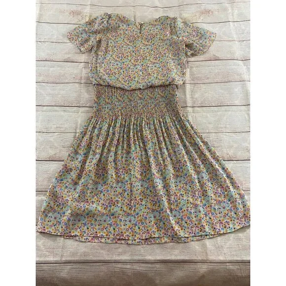 Vintage 1990's Joy Gordon Women's Light Bright Floral Dress - 12 - Picture 9 of 11
